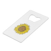 Sonnenblume Geldbeutel Flaschenöffner (Rückseite Schrägansicht)