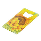 Sonnenblume Geldbeutel Flaschenöffner (Vorderseite Schrägansicht)