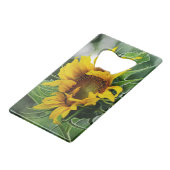 Sonnenblume Geldkarten Flaschenöffner (Vorderseite Schrägansicht)