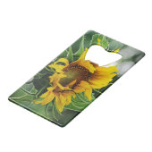 Sonnenblume Geldkarten Flaschenöffner (Rückseite Schrägansicht)
