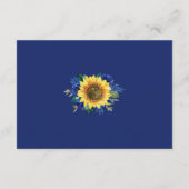 Sonnenblume Geometric Blue Floral Empfang Begleitkarte (Rückseite)