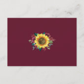 Sonnenblume geometrische Hochzeitsempfehlung Begleitkarte (Rückseite)