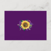 Sonnenblume Geometrischer Lila Empfang Begleitkarte (Rückseite)