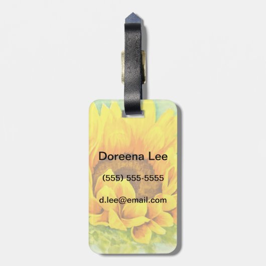 Sonnenblume Gepäckanhänger (Rückseite vertikal)