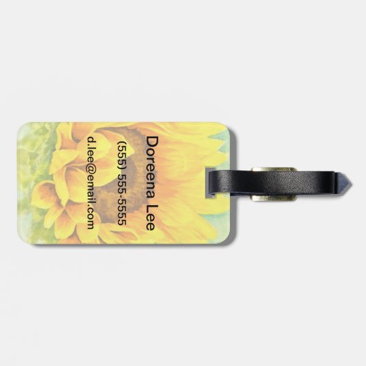Sonnenblume Gepäckanhänger (Rückseite horizontal)