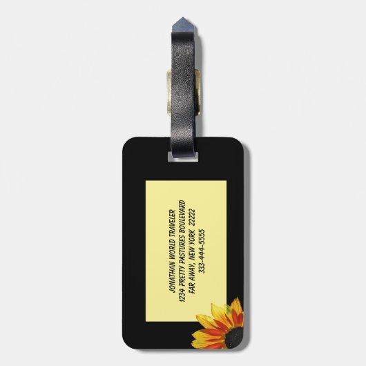 Sonnenblume-Gepäckanhänger Gepäckanhänger (Rückseite vertikal)