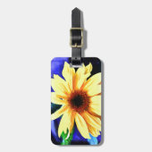 Sonnenblume-Gepäckanhänger mit Lederband Gepäckanhänger (Vorderseite vertikal)