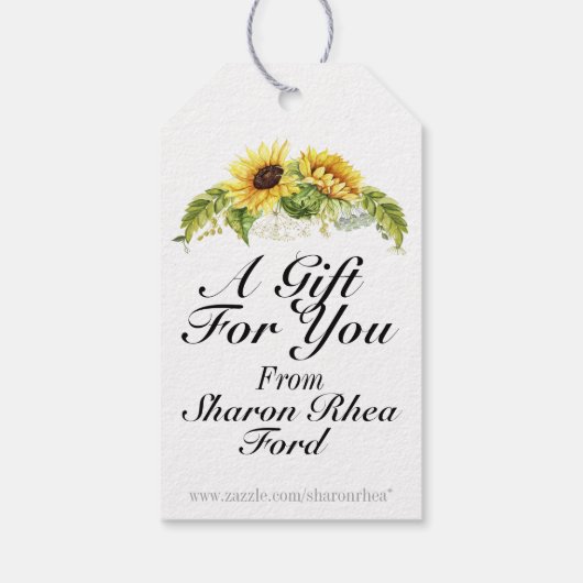 Sonnenblume Geschenkanhänger (Rückseite)