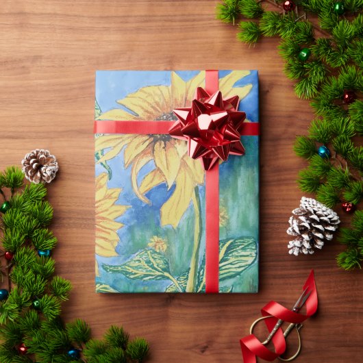 Sonnenblume Geschenkpapier (Feiertagsgeschenk)