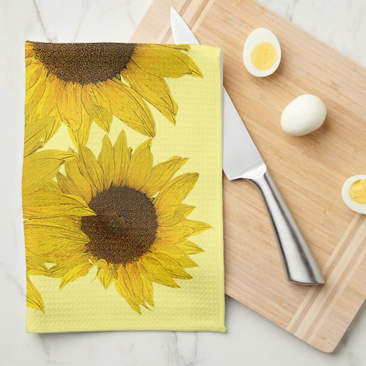 Sonnenblume Geschirrtuch (Viertel Falte)