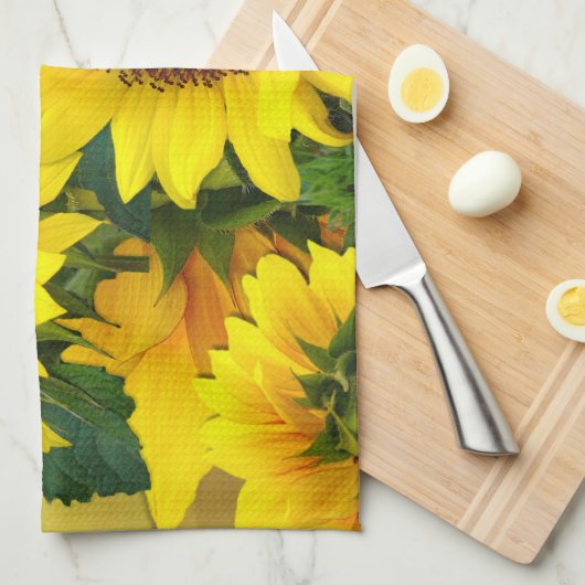 Sonnenblume Geschirrtuch (Viertel Falte)