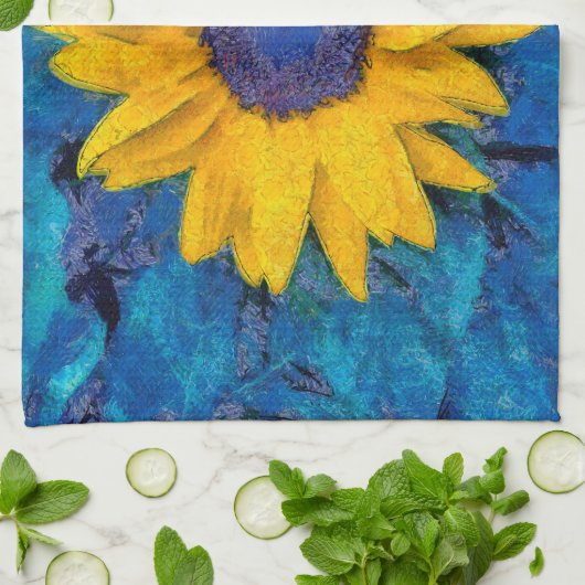 Sonnenblume Geschirrtuch (Gefaltet)