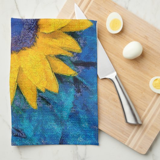 Sonnenblume Geschirrtuch (Viertel Falte)