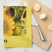 Sonnenblume gesponnenes Gelb IHR NAMENSphrase Handtuch (Viertel Falte)