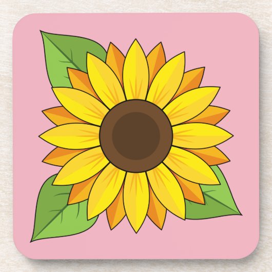 Sonnenblume Getränkeuntersetzer (Vorderseite)