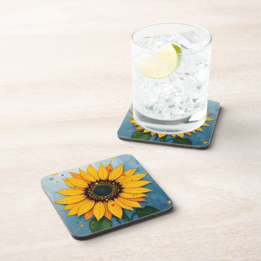 Sonnenblume Getränkeuntersetzer (Rechte Seite)