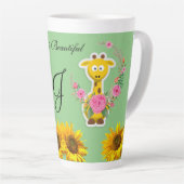 Sonnenblume Giraffe Latte Tasse (Rechte Ecke)