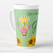 Sonnenblume Giraffe Latte Tasse (Linke Ecke)
