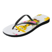Sonnenblume Giraffe Rosa Rose Flip Flops Badesandalen (Schrägansicht)