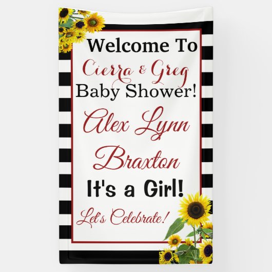 Sonnenblume-Girl-Banner Banner (Vertikal)