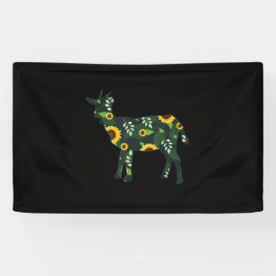 Sonnenblume Girl Floral Goat Kid Hawaiian Banner