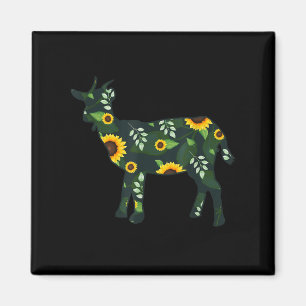 Sonnenblume Girl Floral Goat Kid Hawaiian Magnet