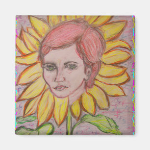 Sonnenblume Girl Magnet