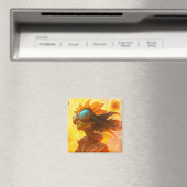 Sonnenblume Girl Magnet (In Situ (Geschirrspüler))