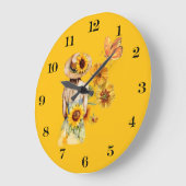 Sonnenblume Girl Wall Uhr (Winkel)