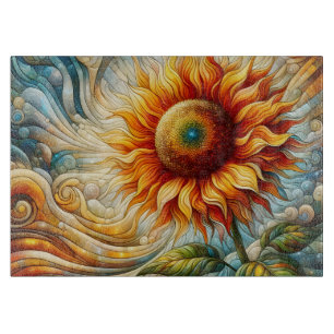 Sonnenblume Glas Schneidbrett Schneidebrett