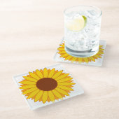 Sonnenblume Glasuntersetzer (Schrägansicht)