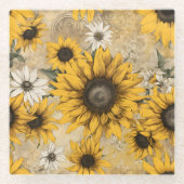 Sonnenblume Glasuntersetzer (Vorderseite)