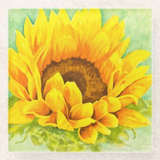 Sonnenblume Glasuntersetzer (Vorderseite)