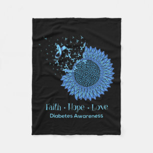Sonnenblume Glaube Hoffnung Liebe Diabetes Bewusst Fleecedecke