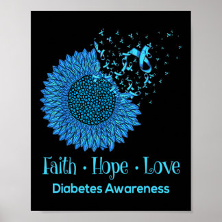 Sonnenblume Glaube Hoffnung Liebe Diabetes Bewusst Poster