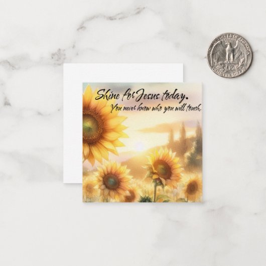 Sonnenblume, Glaube Mitteilungskarte (Vorderseite/Rückseite Beispiel)