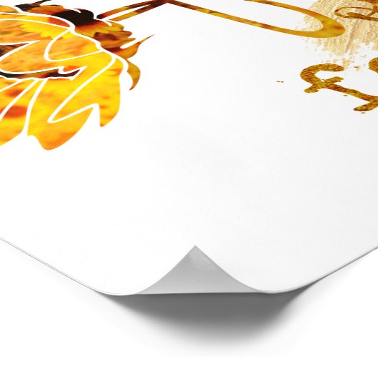 Sonnenblume Glaube über Angst Poster (Ecke)