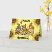 Sonnenblume Gnomes Geburtstag Karte (Gelbe Blume)