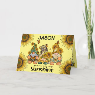 Sonnenblume Gnomes Geburtstag Karte