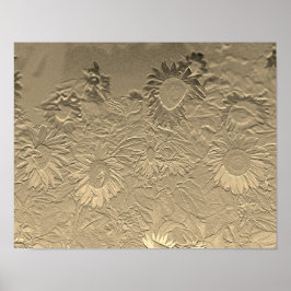 Sonnenblume Gold Blumenmuster Design Entwerfen Poster