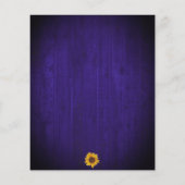 Sonnenblume Gold Dots Blue Wood Hochzeit Einladung (Rückseite)