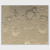 Sonnenblume Gold Floral Chic Design Geschenkpapier (Flach)