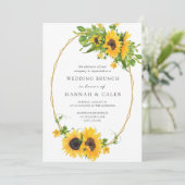 Sonnenblume Gold Geometric Rahmen Wedding Brunch Einladung (Stehend Vorderseite)