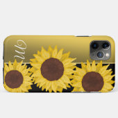 Sonnenblume Gold Monogram Case-Mate iPhone Hülle (Rückseite (Horizontal))