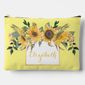 Sonnenblume Gold Personalisierte Blume Zubehörtasche (Vorderseite)