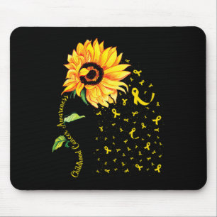 Sonnenblume Gold Ribbon Kindheit Krebs Bewusstsein Mousepad