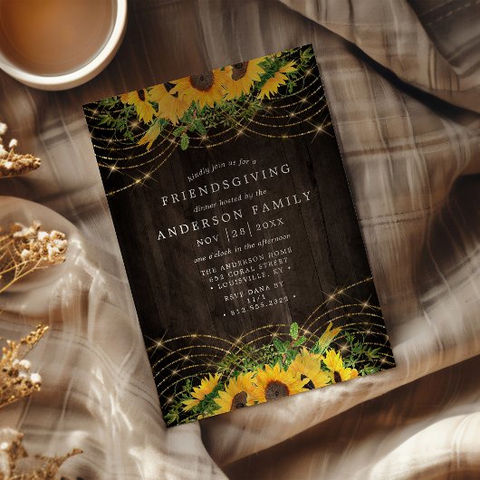 Sonnenblume Gold String Lights Rustikale Freundsch Einladung