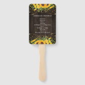 Sonnenblume Gold String Lights Rustikale Hochzeit Fächer (Rückseite)