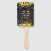 Sonnenblume Gold String Lights Rustikale Hochzeit Fächer (Vorderseite)