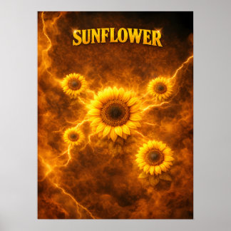 Sonnenblume Golden Bloom Energie Poster
